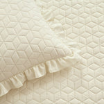 French Country Geo Ruffle Skirt 3 Piece Bedspread Set