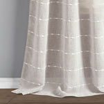 Farmhouse Textured Grommet Sheer Window Curtain Panel Set