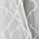 Avon Trellis Grommet Sheer Window Curtain Panel Set