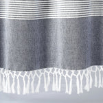 Tucker Stripe Yarn Dyed Knotted Tassel Window Curtain Panel Set