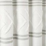 Urban Diamond Stripe Woven Tufted Recycled Cotton Blend Shower Curtain