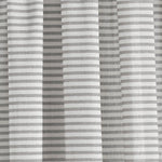 Boho Coastal Horizontal Ticking Stripe Tassel Window Curtain Panel Set