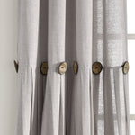Linen Button Window Curtain Panel