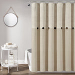 Farmhouse Button Stripe Yarn Dyed Shower Curtain
