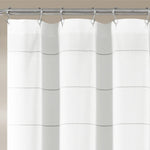 Stripe Yarn Dyed Tassel Fringe Woven Cotton Shower Curtain