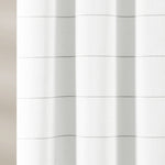 Stripe Yarn Dyed Tassel Fringe Woven Cotton Shower Curtain
