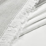 Stripe Yarn Dyed Tassel Fringe Woven Cotton Shower Curtain