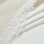 Stripe Yarn Dyed Tassel Fringe Woven Cotton Shower Curtain