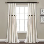 Linen Button Window Curtain Panel