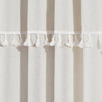 Ivy Tassel Faux Linen Window Curtain Panel Set