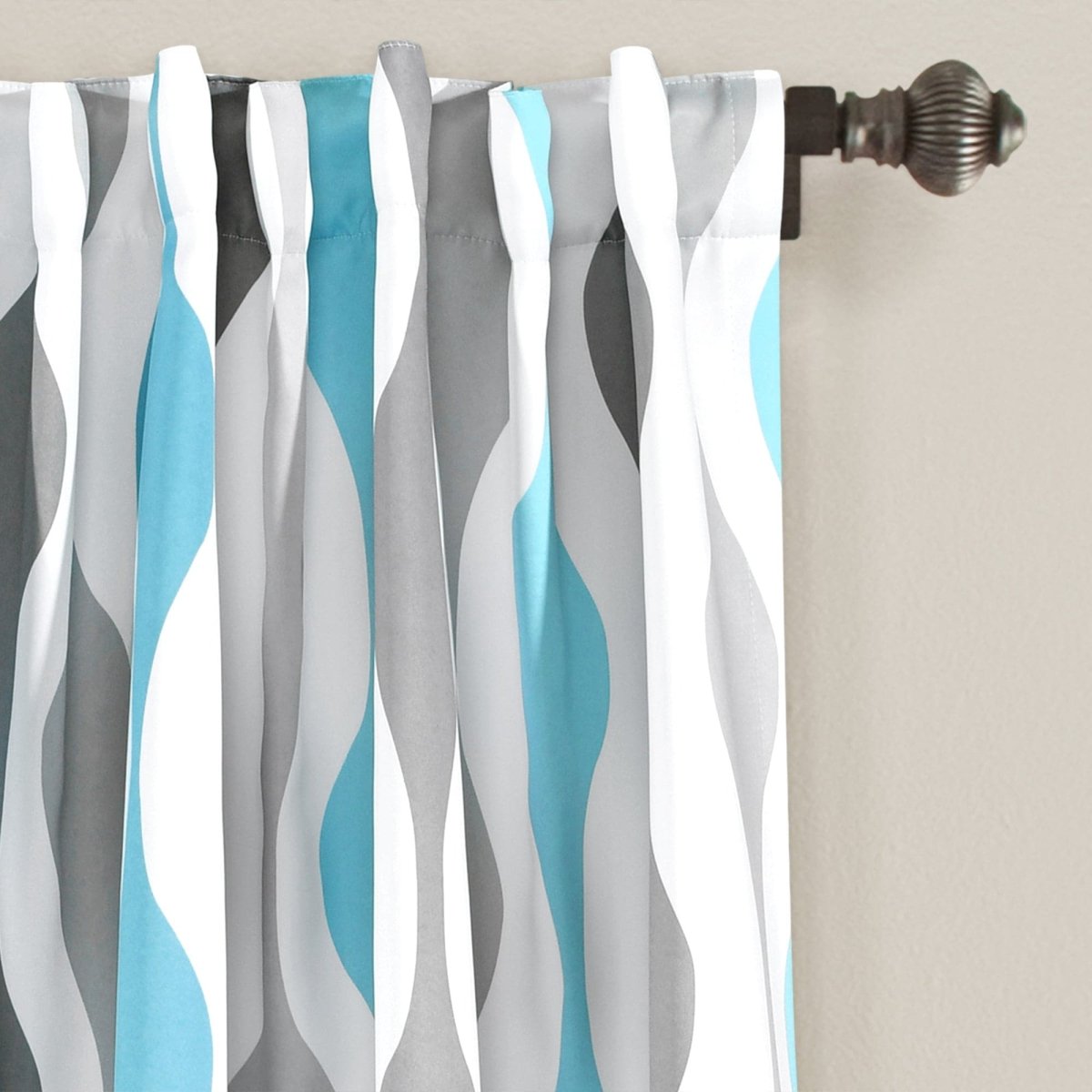 Mid Century Geo Light Filtering Window Curtain Panel Set