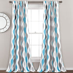 Mid Century Geo Light Filtering Window Curtain Panel Set