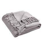 Waffle Cotton Knit Tassel Fringe Throw