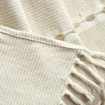 Herringbone Stripe Yarn Dyed Cotton Woven Tassel Throw