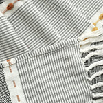 Herringbone Stripe Yarn Dyed Cotton Woven Tassel Throw