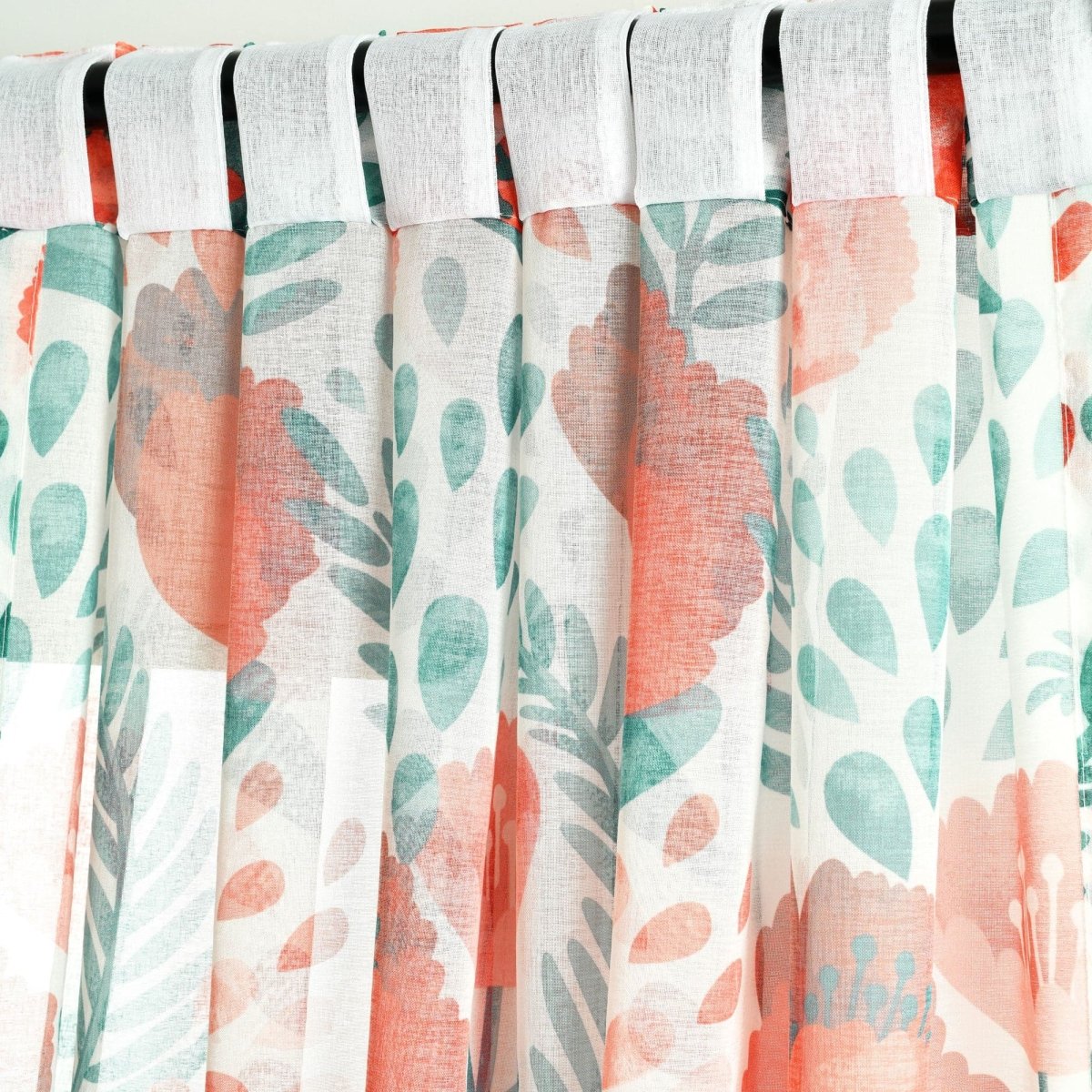 Poppy Garden Sheer Window Curtain Panel Set