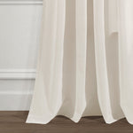 Ruched Waterfall Faux Linen Window Curtain Panel