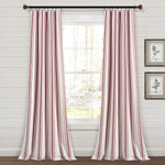 Farmhouse Stripe Yarn Dyed Recycled Cotton Blend Window Curtain Panel Set