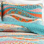 Hailey Watercolor Wave Reversible Cotton Quilt 3 Piece Set