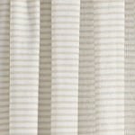Boho Coastal Horizontal Ticking Stripe Tassel Window Curtain Panel Set