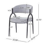 Contemporary Upholstered Dining Chairs With Metal Legs (Set of 2)