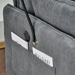 Comfy Corduroy Oversized Chaise Lounge Chair with Ottoman and Storage