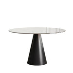 Round Dining Table for 2-4 People - Black / Brown