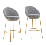 Celano Indoor Metal Upholstered Barstool Set of 2