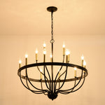 15-Light Industrial Iron Candle Chandelier Modern Farmhouse Pendant Light