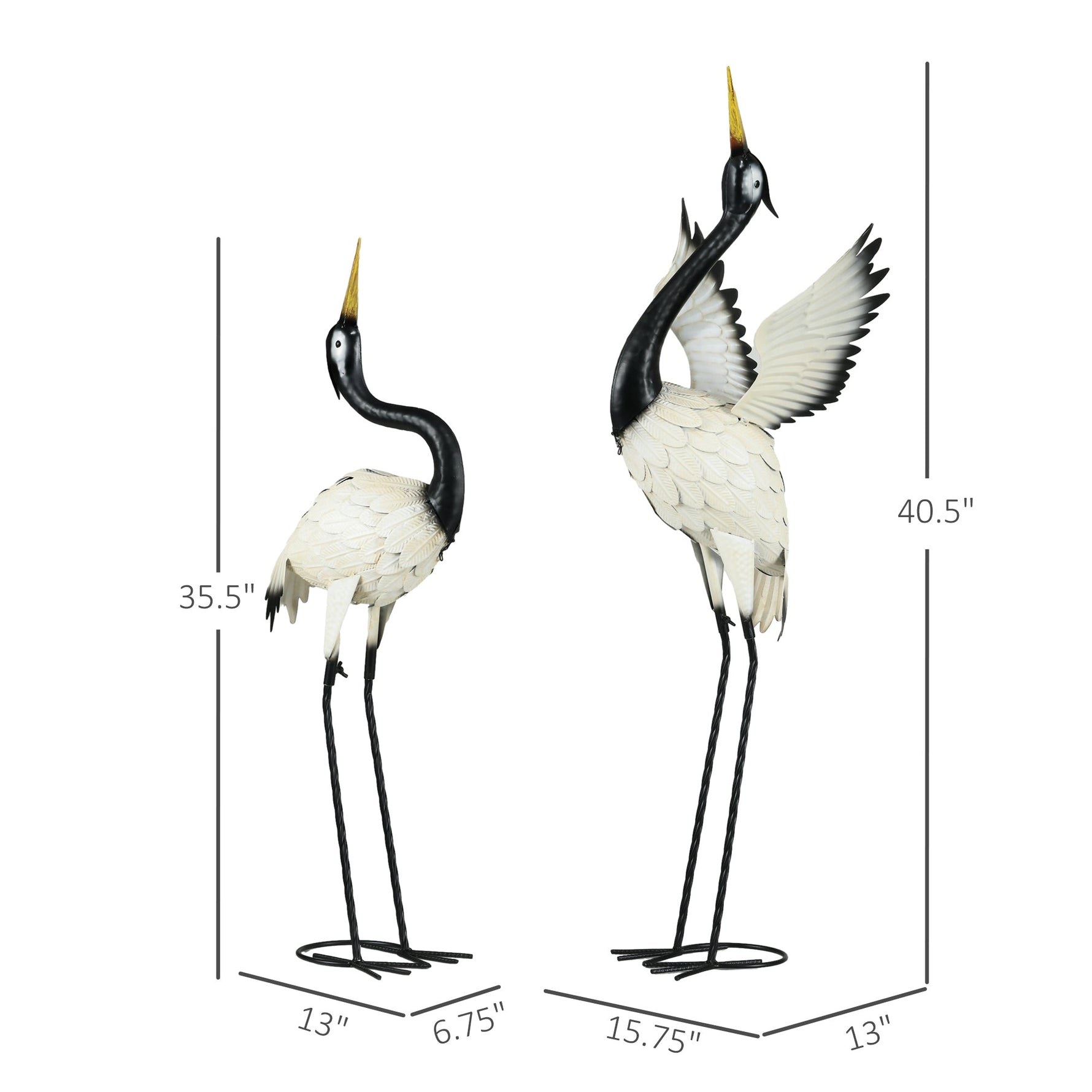 Outsunny Heron Garden Statues Set of 2