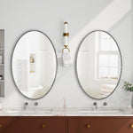 Iron Art Oval Retro Mirror with Antique Effect in Silver