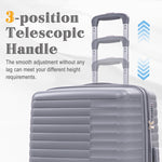 4-Piece PP Spinner Wheel Luggage Set with Cosmetic Case, Light Gray
