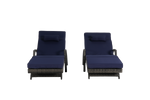 Outdoor Wicker Reclining Chair Set of 2 with Cushions