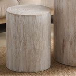 Set of 3 Rounded Wood Coffee Tables with Whitewashed Wood Finish