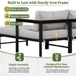 U_style Outdoor L-Shaped Sofa with Iron Frame and Ultra-Thick Cushions