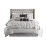 7 Piece Tufted Comforter Set Grey California King