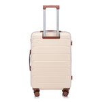 3-Piece ABS Spinner Wheel Luggage Set 20"/24"/28" Beige