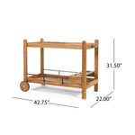 Bar Cart With Wine Bottle Holders - Black