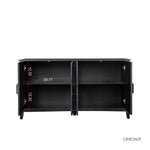 Cabinet With 4 Doors and 4 Open Shelves Freestanding Sideboard