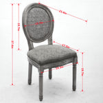 A&A Furniture French Style Solid Wood Frame Dining Chair Set of 2 - Gray