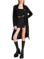 Steve Madden Show Stopper Sequin Duster Jacket Black