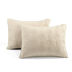 Hexagon Honeycomb Textured Cotton Quilt 3 Piece Set