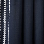 Olivia Ric Rac Embroidery Border Window Curtain Panel