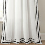 Olivia Ric Rac Embroidery Border Window Curtain Panel