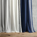 Luxury Modern Square Embroidery Border Window Curtain Panel