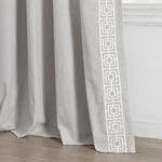 Luxury Modern Square Embroidery Border Window Curtain Panel