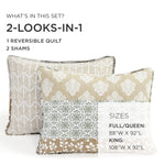 Bohemian Stripe Quilt 3 Piece Set
