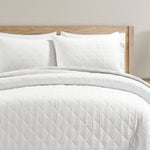 Haniya Solid Waffle Woven Cotton Textured Quilt Set