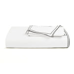 Hampton Double Flange Embroidered Contrast Edge Duvet Cover Set