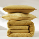 Haven Velvet Embroidered Stitch Cozy Super Soft Quilt 3 Piece Set